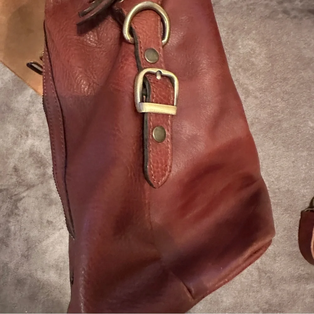 ANONIMO FIORENTINO Brown Leather Messenger Bag Briefcase Made in Italy